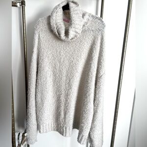 Pink Lily Ivory Cowl Neck Sweater (XL)